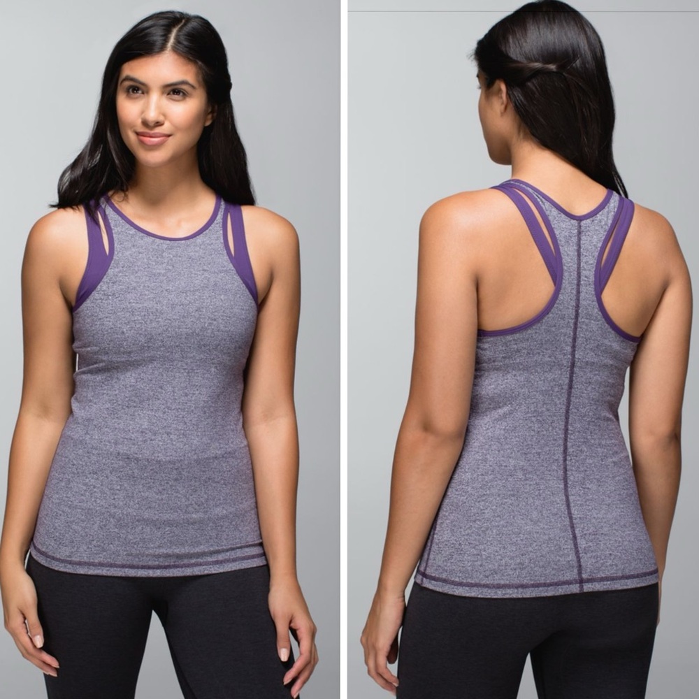 Lululemon Inspiration Tank Heathered Black Grape / Going Grape Size 8